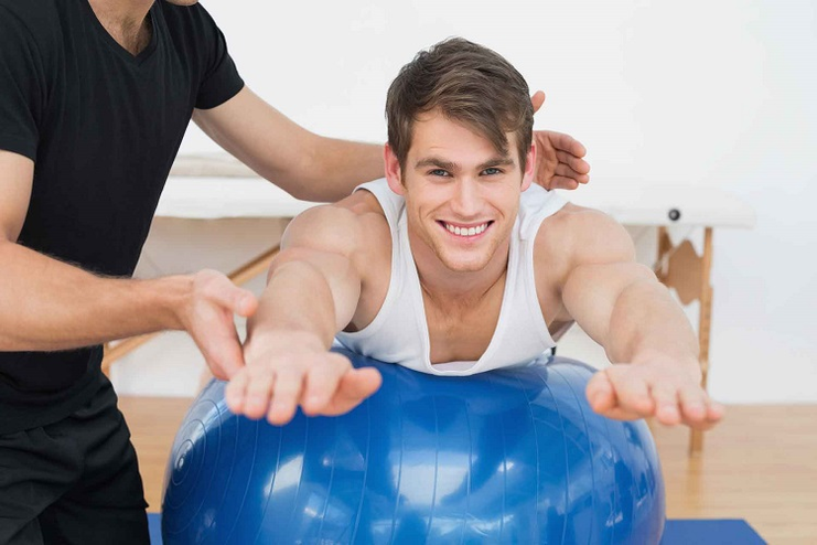 Exercises on a fitball for prostatitis